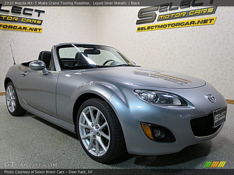 Liquid Silver Metallic / Black 2010 Mazda MX-5 Miata Grand Touring Roadster