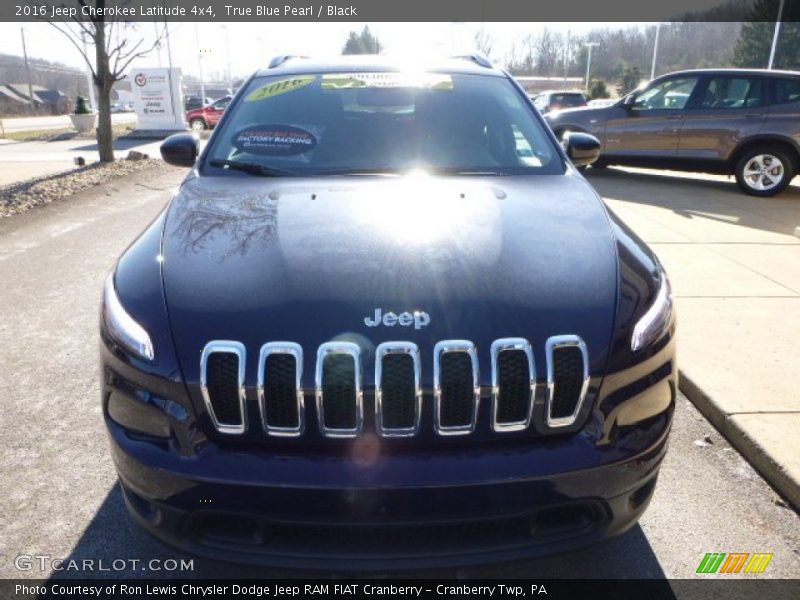True Blue Pearl / Black 2016 Jeep Cherokee Latitude 4x4