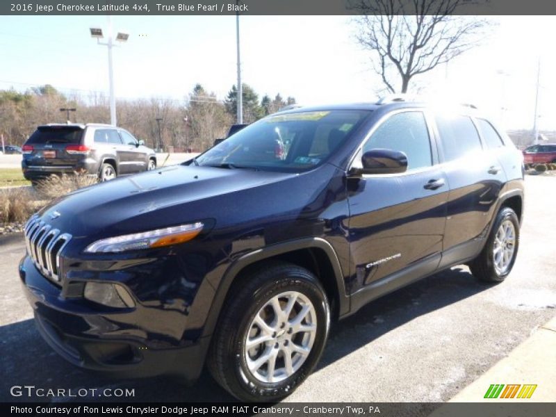 True Blue Pearl / Black 2016 Jeep Cherokee Latitude 4x4