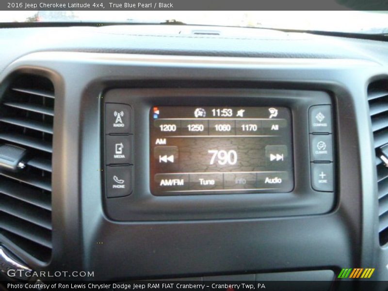 True Blue Pearl / Black 2016 Jeep Cherokee Latitude 4x4