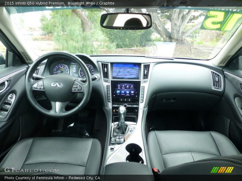Moonlight White / Graphite 2015 Infiniti Q50 Hybrid Premium