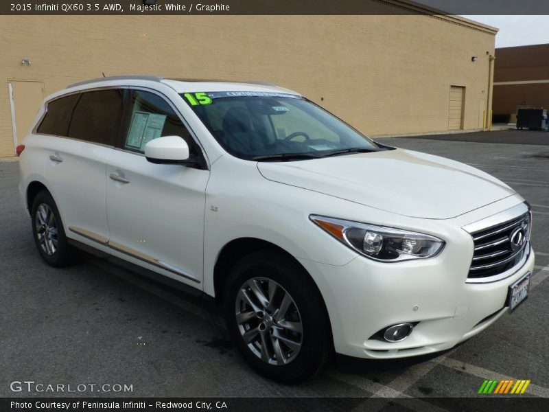 Majestic White / Graphite 2015 Infiniti QX60 3.5 AWD