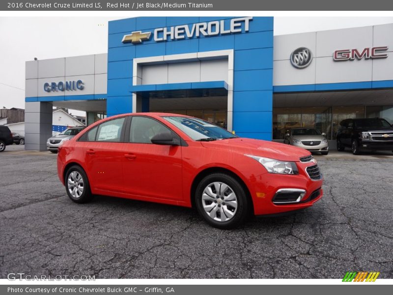 Red Hot / Jet Black/Medium Titanium 2016 Chevrolet Cruze Limited LS