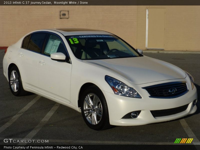 Moonlight White / Stone 2013 Infiniti G 37 Journey Sedan