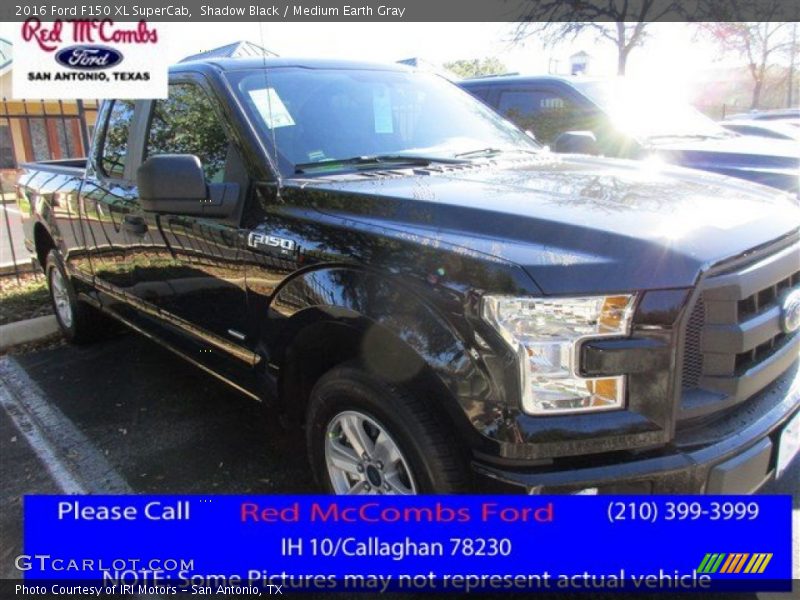 Shadow Black / Medium Earth Gray 2016 Ford F150 XL SuperCab