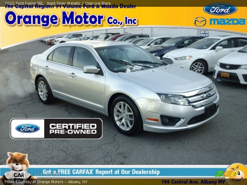 Ingot Silver Metallic / Charcoal Black 2012 Ford Fusion SEL