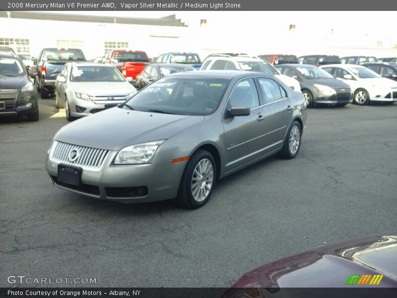 Vapor Silver Metallic / Medium Light Stone 2008 Mercury Milan V6 Premier AWD