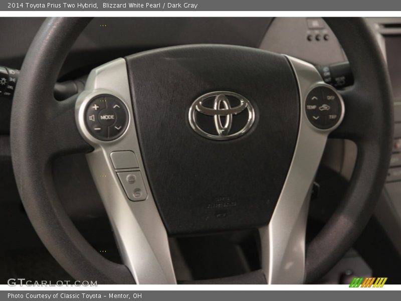Blizzard White Pearl / Dark Gray 2014 Toyota Prius Two Hybrid