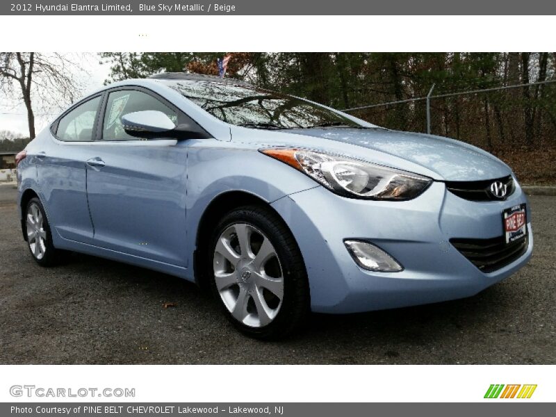 Blue Sky Metallic / Beige 2012 Hyundai Elantra Limited