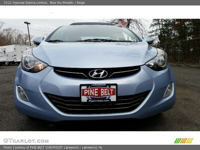 Blue Sky Metallic / Beige 2012 Hyundai Elantra Limited