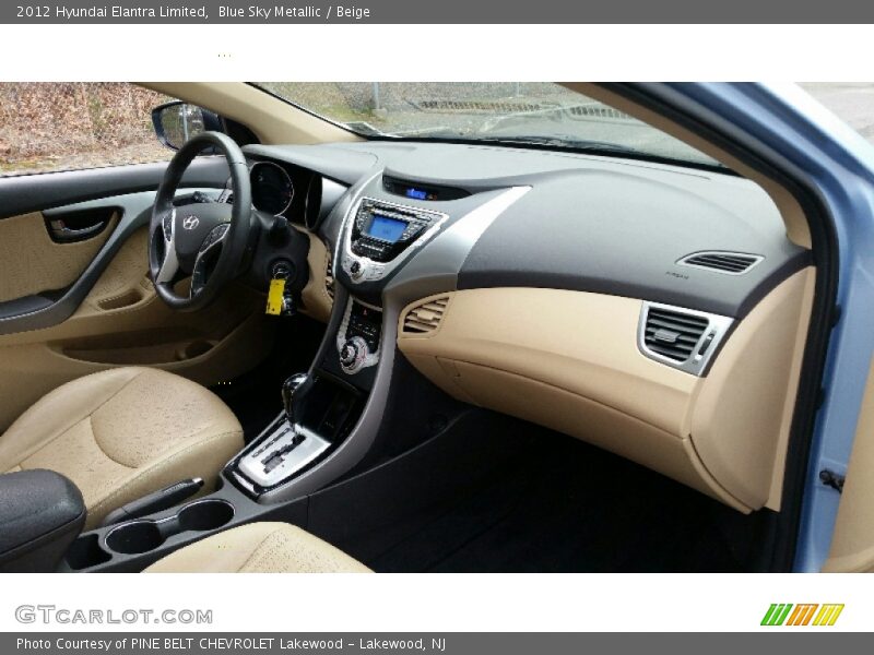 Blue Sky Metallic / Beige 2012 Hyundai Elantra Limited