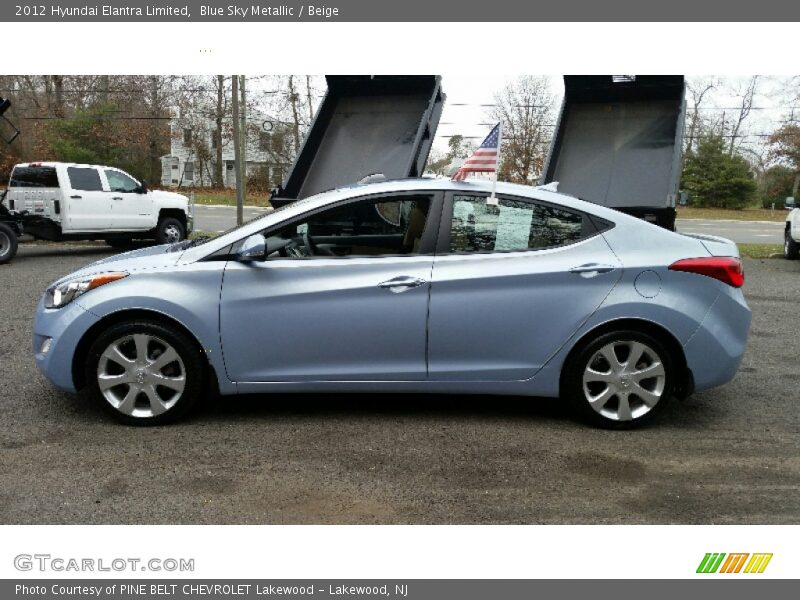 Blue Sky Metallic / Beige 2012 Hyundai Elantra Limited