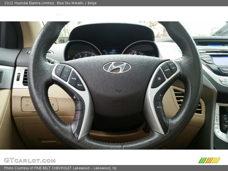 Blue Sky Metallic / Beige 2012 Hyundai Elantra Limited