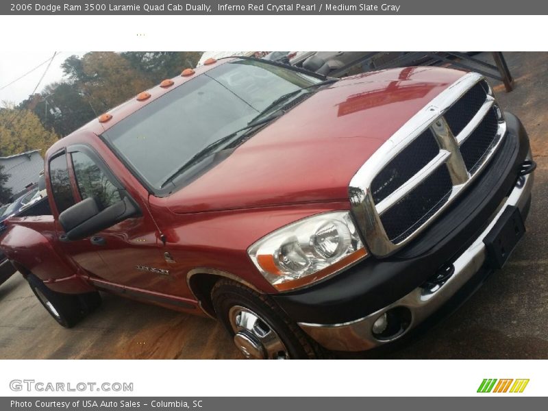 Inferno Red Crystal Pearl / Medium Slate Gray 2006 Dodge Ram 3500 Laramie Quad Cab Dually