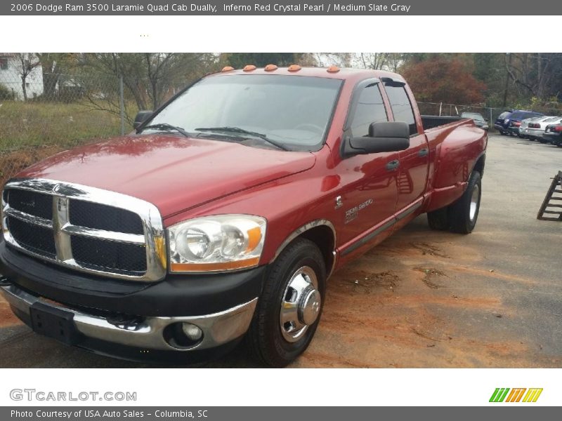 Inferno Red Crystal Pearl / Medium Slate Gray 2006 Dodge Ram 3500 Laramie Quad Cab Dually