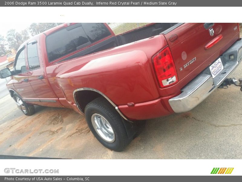 Inferno Red Crystal Pearl / Medium Slate Gray 2006 Dodge Ram 3500 Laramie Quad Cab Dually