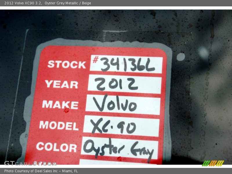 Oyster Grey Metallic / Beige 2012 Volvo XC90 3.2