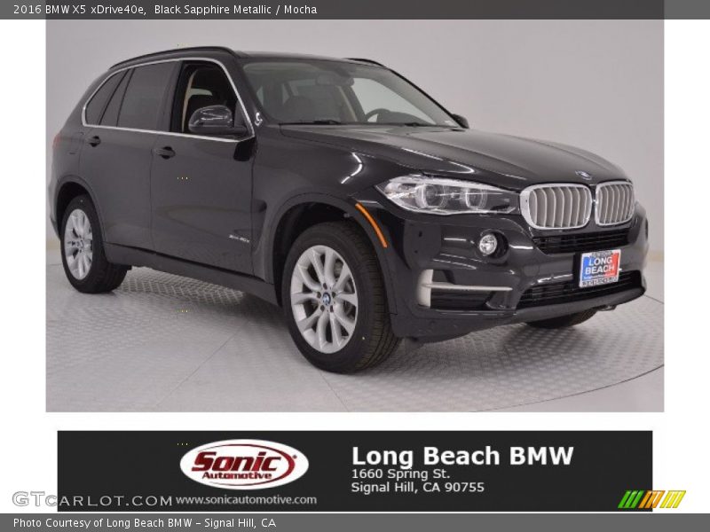 Black Sapphire Metallic / Mocha 2016 BMW X5 xDrive40e