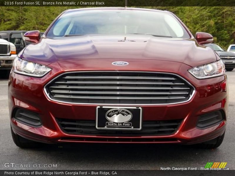 Bronze Fire Metallic / Charcoal Black 2016 Ford Fusion SE
