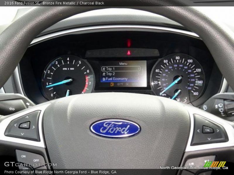 Bronze Fire Metallic / Charcoal Black 2016 Ford Fusion SE