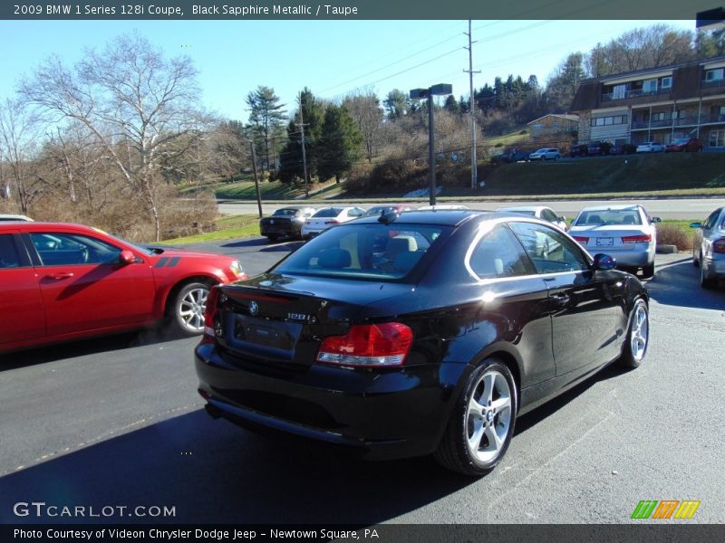 Black Sapphire Metallic / Taupe 2009 BMW 1 Series 128i Coupe