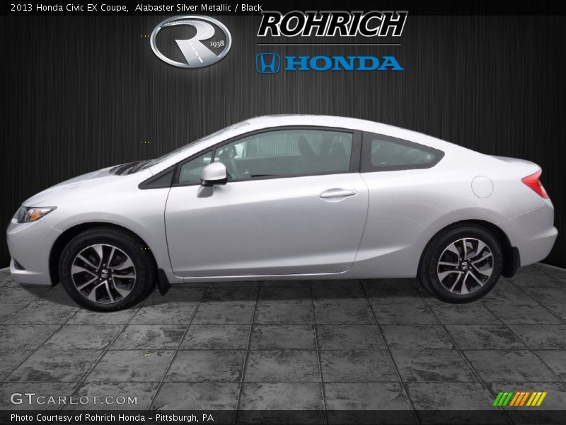 Alabaster Silver Metallic / Black 2013 Honda Civic EX Coupe