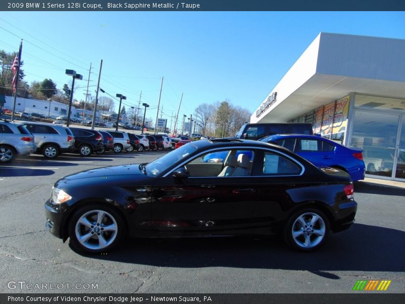 Black Sapphire Metallic / Taupe 2009 BMW 1 Series 128i Coupe