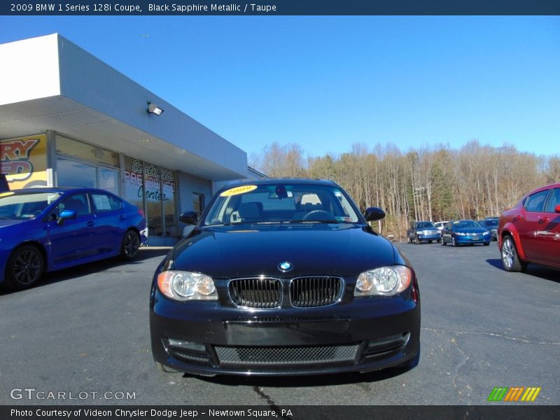 Black Sapphire Metallic / Taupe 2009 BMW 1 Series 128i Coupe