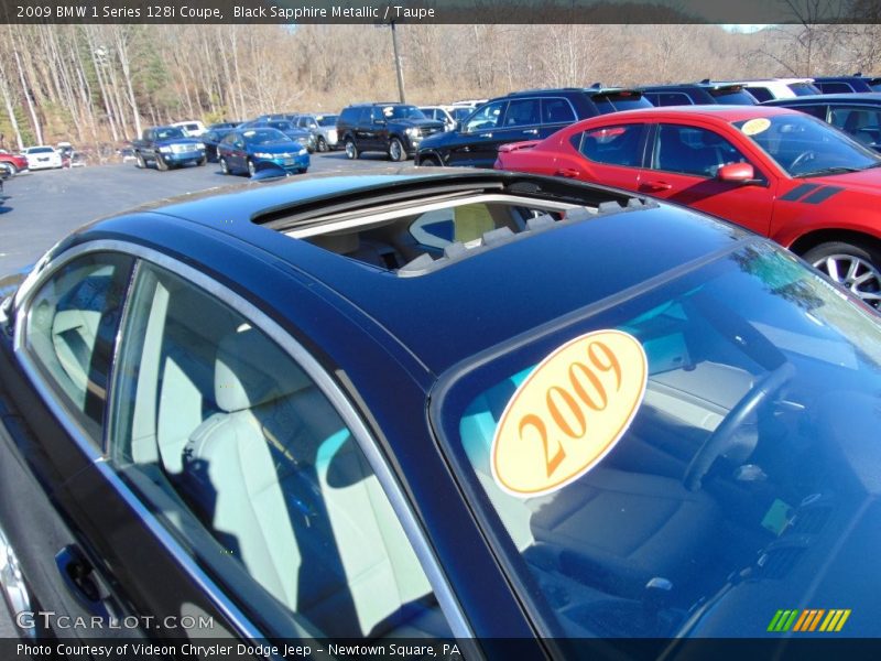 Black Sapphire Metallic / Taupe 2009 BMW 1 Series 128i Coupe