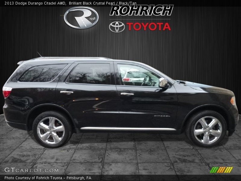 Brilliant Black Crystal Pearl / Black/Tan 2013 Dodge Durango Citadel AWD