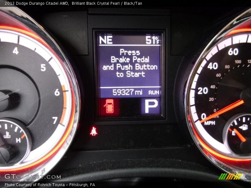 Brilliant Black Crystal Pearl / Black/Tan 2013 Dodge Durango Citadel AWD