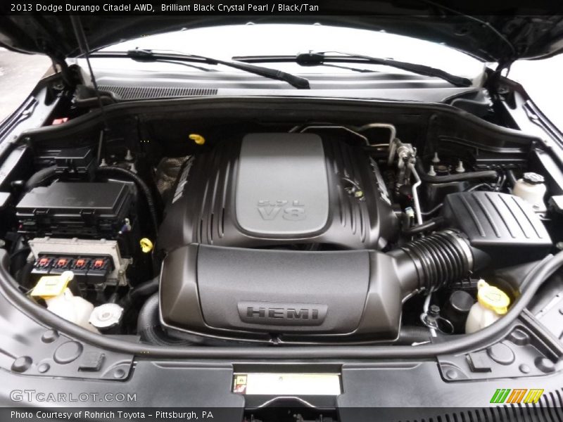 Brilliant Black Crystal Pearl / Black/Tan 2013 Dodge Durango Citadel AWD
