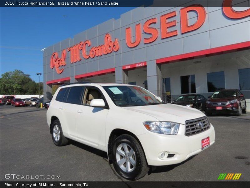 Blizzard White Pearl / Sand Beige 2010 Toyota Highlander SE