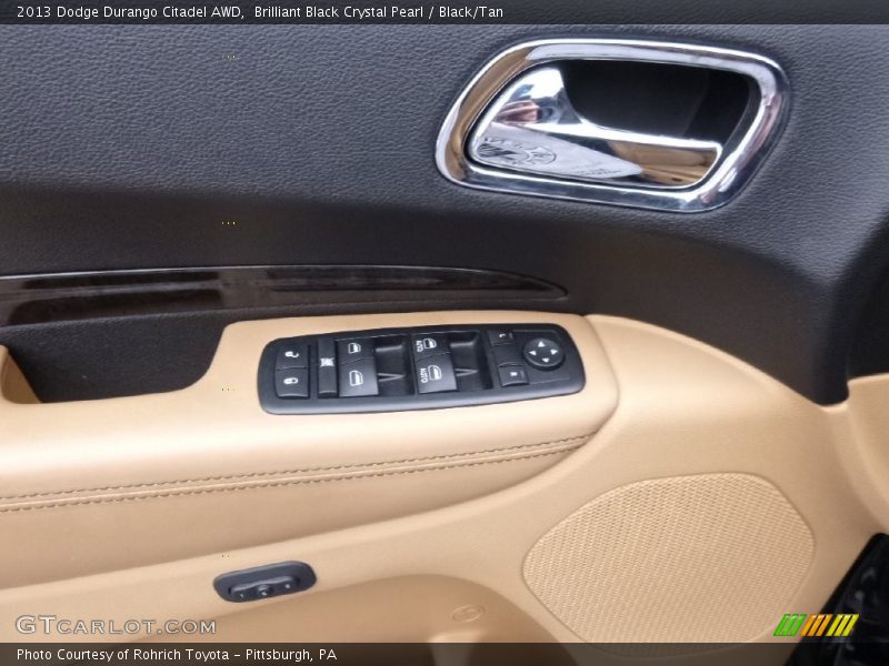 Brilliant Black Crystal Pearl / Black/Tan 2013 Dodge Durango Citadel AWD