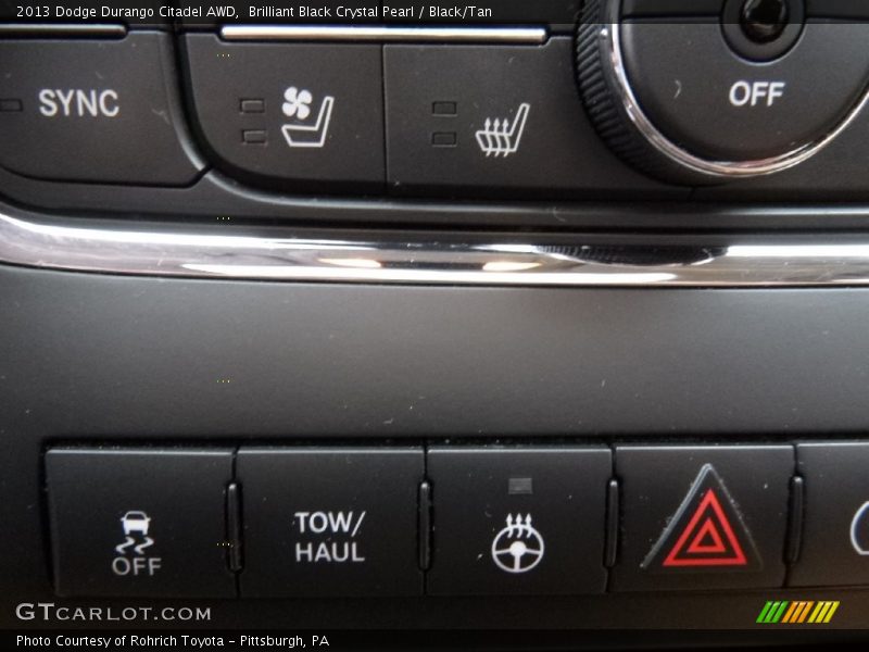 Brilliant Black Crystal Pearl / Black/Tan 2013 Dodge Durango Citadel AWD