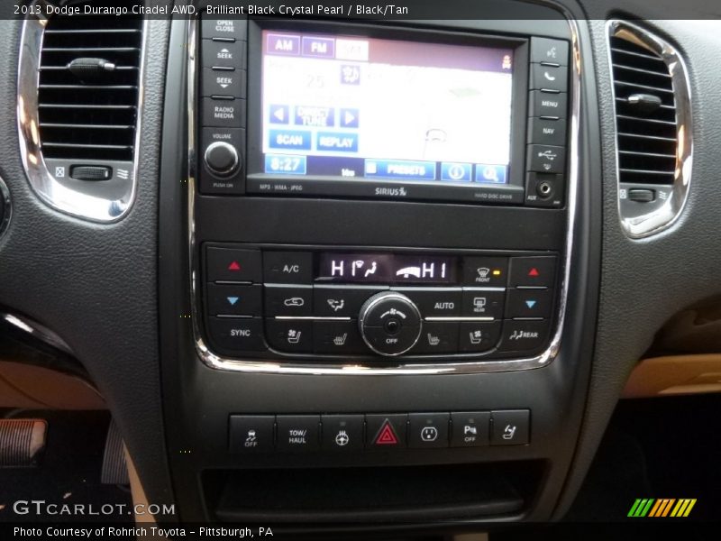 Brilliant Black Crystal Pearl / Black/Tan 2013 Dodge Durango Citadel AWD