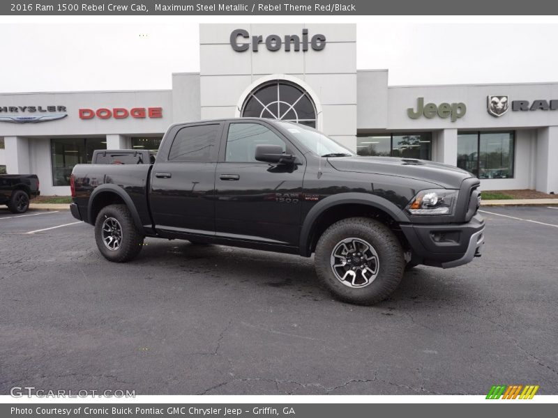 Maximum Steel Metallic / Rebel Theme Red/Black 2016 Ram 1500 Rebel Crew Cab