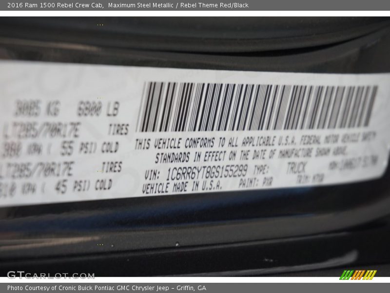 Maximum Steel Metallic / Rebel Theme Red/Black 2016 Ram 1500 Rebel Crew Cab