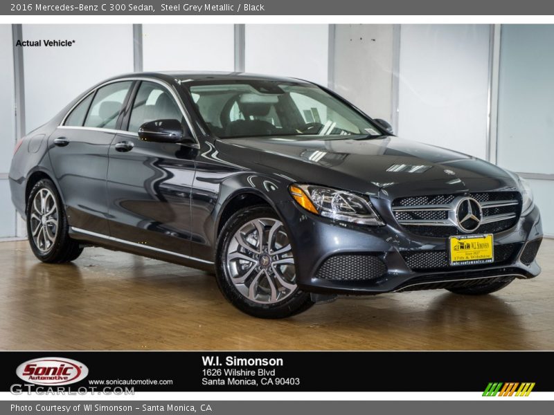 Steel Grey Metallic / Black 2016 Mercedes-Benz C 300 Sedan