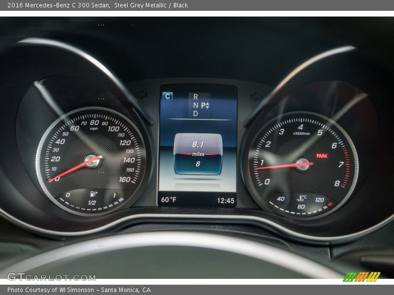 Steel Grey Metallic / Black 2016 Mercedes-Benz C 300 Sedan
