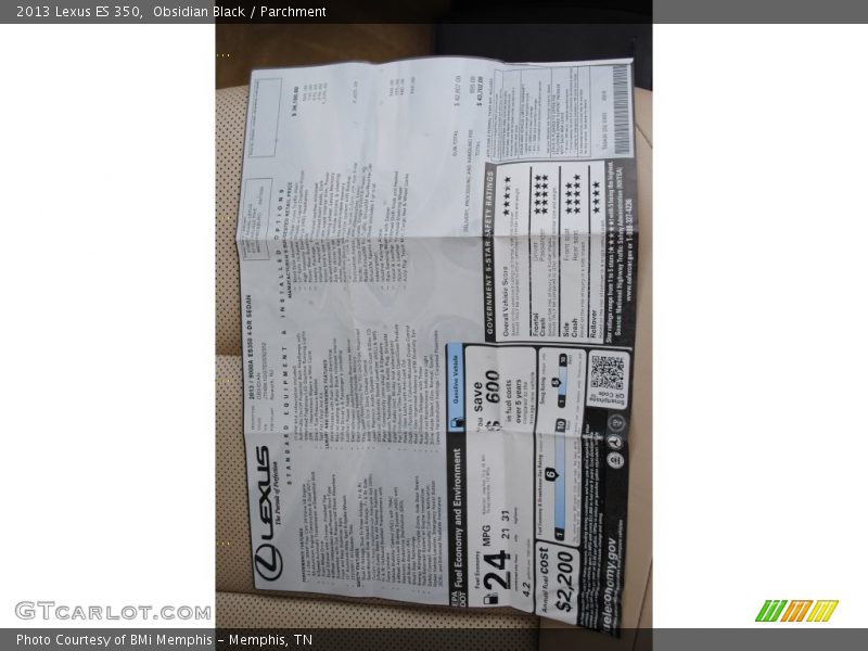 Obsidian Black / Parchment 2013 Lexus ES 350