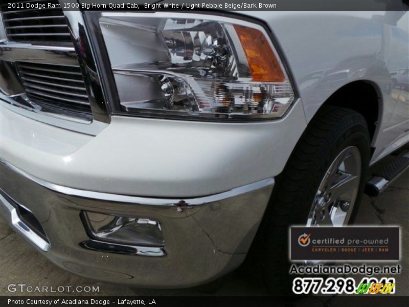 Bright White / Light Pebble Beige/Bark Brown 2011 Dodge Ram 1500 Big Horn Quad Cab