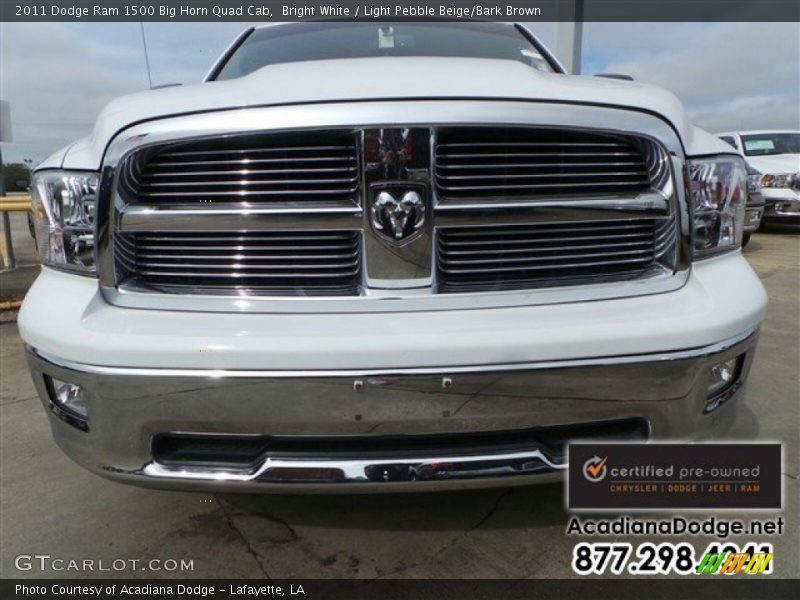 Bright White / Light Pebble Beige/Bark Brown 2011 Dodge Ram 1500 Big Horn Quad Cab