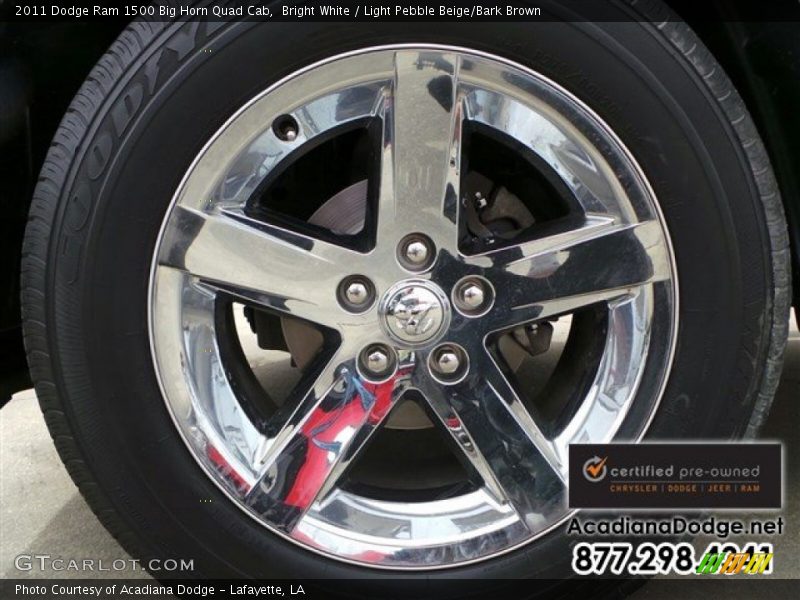 Bright White / Light Pebble Beige/Bark Brown 2011 Dodge Ram 1500 Big Horn Quad Cab