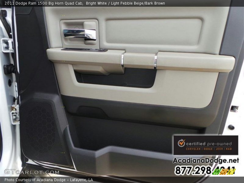 Bright White / Light Pebble Beige/Bark Brown 2011 Dodge Ram 1500 Big Horn Quad Cab