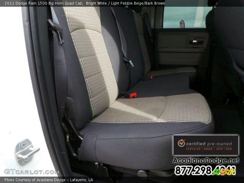Bright White / Light Pebble Beige/Bark Brown 2011 Dodge Ram 1500 Big Horn Quad Cab