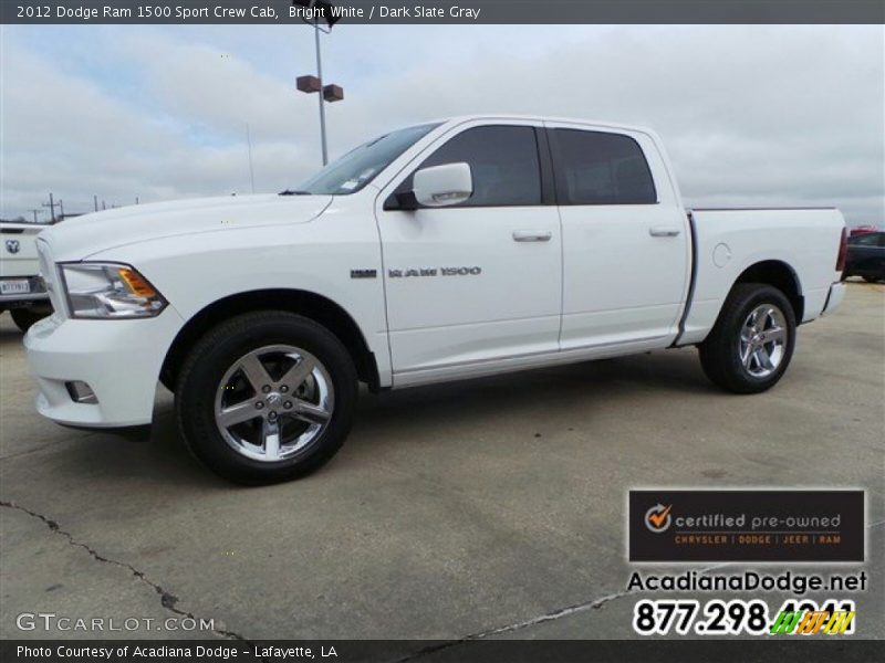 Bright White / Dark Slate Gray 2012 Dodge Ram 1500 Sport Crew Cab