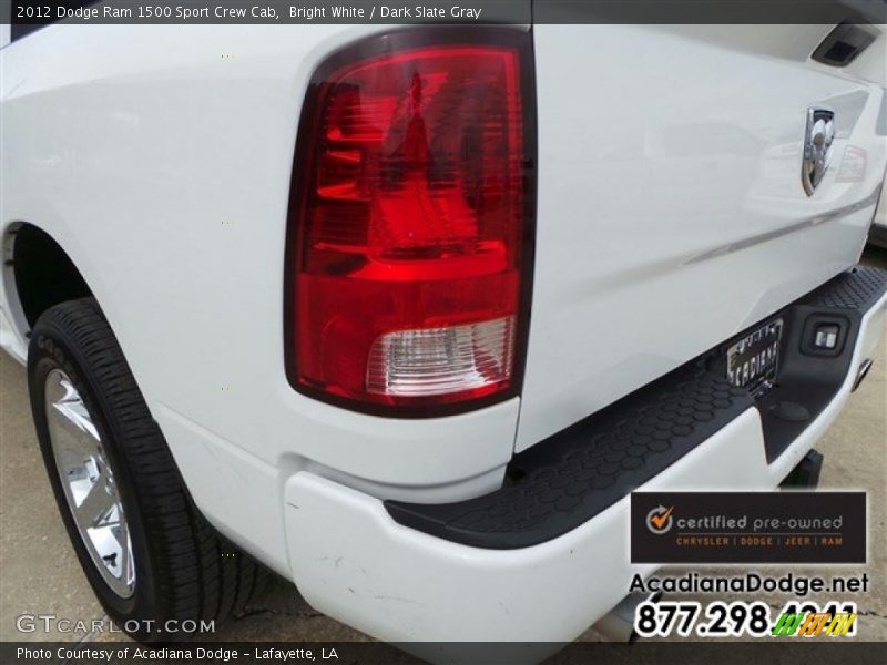 Bright White / Dark Slate Gray 2012 Dodge Ram 1500 Sport Crew Cab