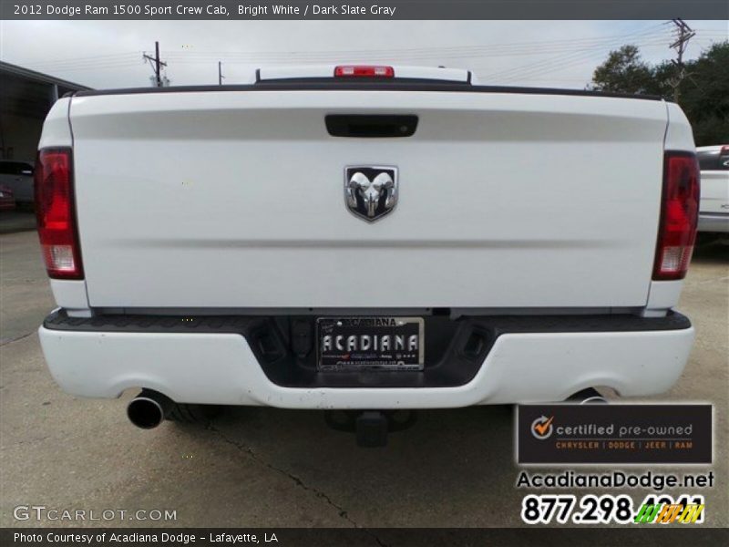 Bright White / Dark Slate Gray 2012 Dodge Ram 1500 Sport Crew Cab