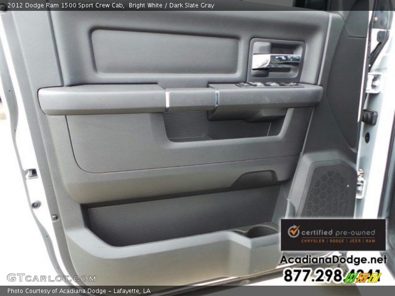 Bright White / Dark Slate Gray 2012 Dodge Ram 1500 Sport Crew Cab
